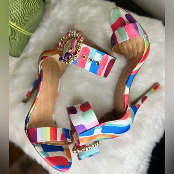 Multicolored Heel w/ Rhinestones - Picture 1 of 7